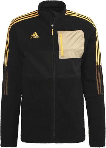 سترة Tiro Winterized Sherpa الرياضية للرجال من adidas، باللون الأسود in Kuwait