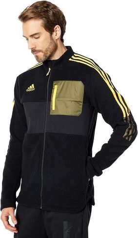 سترة Tiro Winterized Sherpa الرياضية للرجال من adidas، باللون الأسود in Kuwait