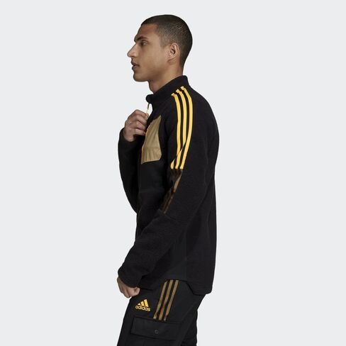 سترة Tiro Winterized Sherpa الرياضية للرجال من adidas، باللون الأسود in Kuwait