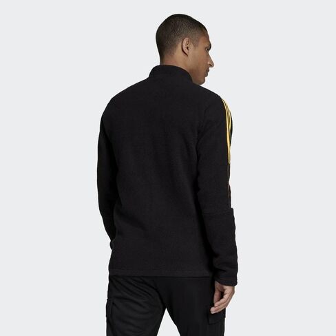 سترة Tiro Winterized Sherpa الرياضية للرجال من adidas، باللون الأسود in Kuwait
