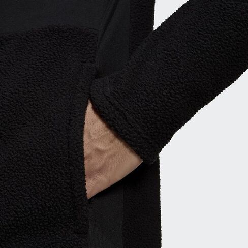 سترة Tiro Winterized Sherpa الرياضية للرجال من adidas، باللون الأسود in Kuwait