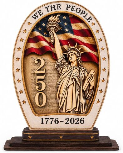 USA 250th Anniversary Wooden Plaque, 250th Anniversary Decorations, USA 250th Anniversary Merchandise, 250 Anniversary USA Merchandise, Liberty Bell Patriotic Table Decor, 4th of July Decorations, American Flag Independence Day Gift, Desk Shelf Display 17 in Saudi Arabia