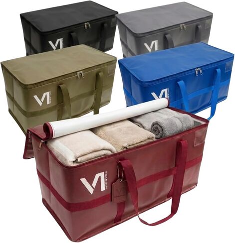 Moving Bags Heavy Duty, Packing Bags For Moving, Reinforced Camping Cargo Bag, Waterproof Canvas Storage Bins with Lids, Sturdy Extra Large Tote Bag with Zippers and Handles, Set of 5 Colors in Saudi Arabia
