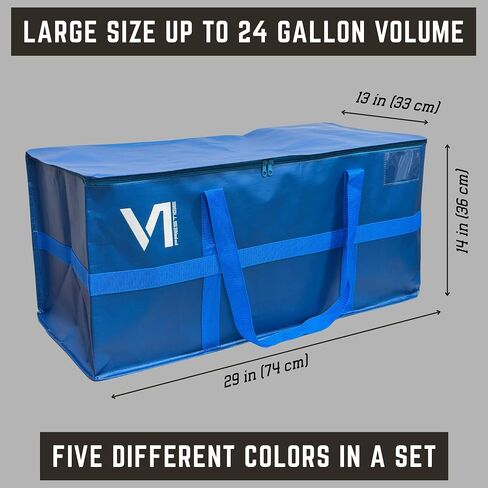 Moving Bags Heavy Duty, Packing Bags For Moving, Reinforced Camping Cargo Bag, Waterproof Canvas Storage Bins with Lids, Sturdy Extra Large Tote Bag with Zippers and Handles, Set of 5 Colors in Saudi Arabia