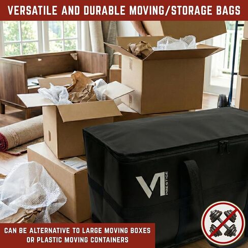 Moving Bags Heavy Duty, Packing Bags For Moving, Reinforced Camping Cargo Bag, Waterproof Canvas Storage Bins with Lids, Sturdy Extra Large Tote Bag with Zippers and Handles, Set of 5 Colors in Saudi Arabia