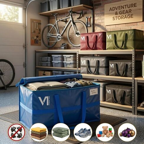 Moving Bags Heavy Duty, Packing Bags For Moving, Reinforced Camping Cargo Bag, Waterproof Canvas Storage Bins with Lids, Sturdy Extra Large Tote Bag with Zippers and Handles, Set of 5 Colors in Saudi Arabia