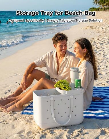 KMOUANTS Beach Bag Tray Holder Compatibility with Bogg Bag and Simple Modern Large BeachBag Beach Bags for Beach Bag Accessories (Color:White) in Saudi Arabia