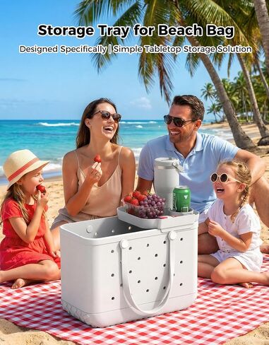 KMOUANTS Beach Bag Tray Holder Compatibility with Bogg Bag and Simple Modern Large BeachBag Beach Bags for Beach Bag Accessories (Color:White) in Saudi Arabia