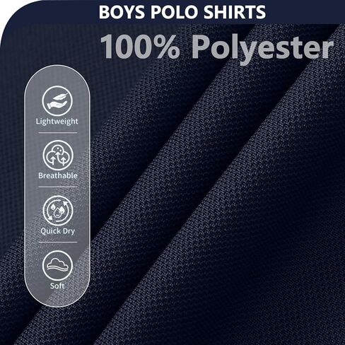 3 Pack Boys Short Sleeve Pique Polo Shirts School Uniform T-Shirt Kids Collared Golf Tops (5T-14Y) in Kuwait