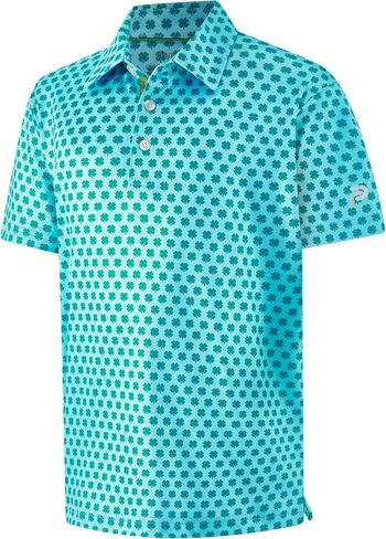 Boys Performance Polo Shirts Short Sleeve Funny Print Moisture Wicking Quick Dry Kid Youth Collared Golf Shirts for Boy in Kuwait