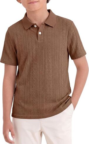 PureChapter الأولاد قمصان بولو قصيرة الأكمام متماسكة خمر زي مدرسي جولف عادية تي شيرت لمدة 8-12 سنة in Kuwait