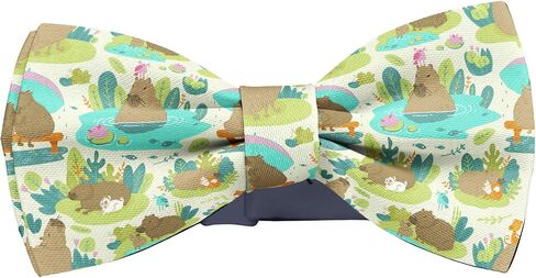 Pre-Tied Bow-Tie (Cute Capybara Animal Cartoon Pattern) Adjustable Bowties for Kids, Adults, Dogs, Cats in Saudi Arabia