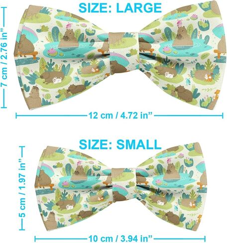 Pre-Tied Bow-Tie (Cute Capybara Animal Cartoon Pattern) Adjustable Bowties for Kids, Adults, Dogs, Cats in Saudi Arabia