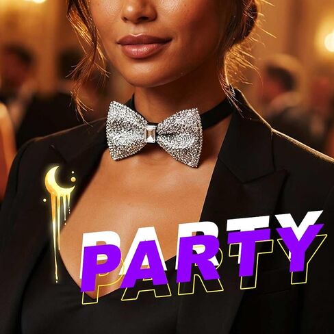 Rhinestone Bow Ties Pre Tied Crystal Bowties Party Costume Necktie for Adult in Saudi Arabia