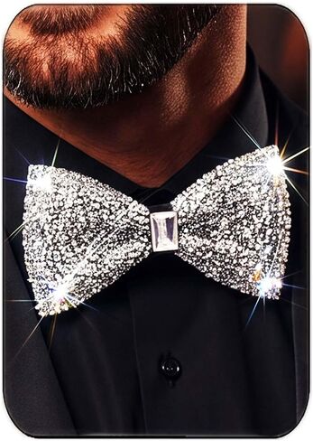 Rhinestone Bow Ties Pre Tied Crystal Bowties Party Costume Necktie for Adult in Kuwait