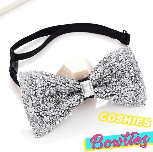 Rhinestone Bow Ties Pre Tied Crystal Bowties Party Costume Necktie for Adult in Kuwait