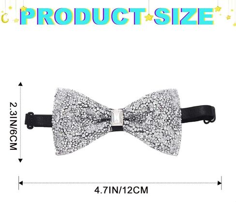 Rhinestone Bow Ties Pre Tied Crystal Bowties Party Costume Necktie for Adult in Kuwait