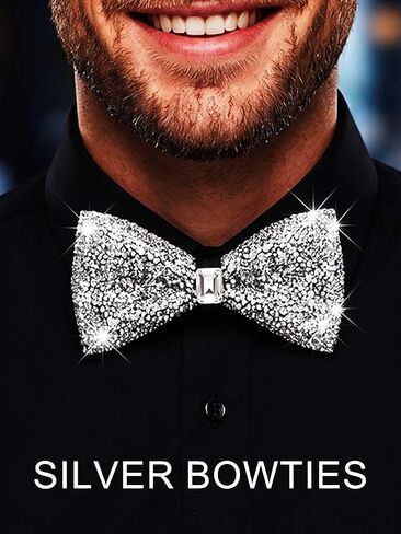 Rhinestone Bow Ties Pre Tied Crystal Bowties Party Costume Necktie for Adult in Kuwait