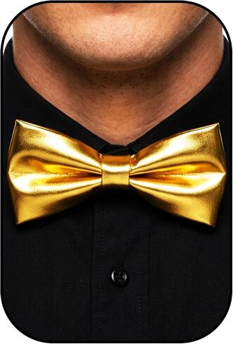 Leather Bow Ties Pre Tied Gold Bowties Party Costume Accessories for Men in Saudi Arabia