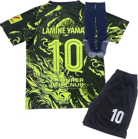 ORGBRAIN #10 Lamine Green Kids Football Soccer Jersey/Shorts/Socks Kit Youth Sizes in Kuwait