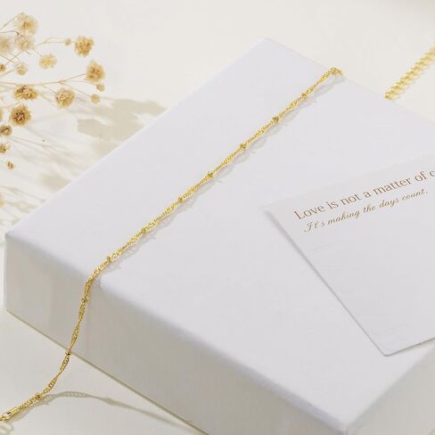 14K Gold Anklets for Women Gold Ankle Bracelets for Women Beaded Anklet for Womens Ankle Bracelet Water Wave-Inspired Design with Beads Twisted Anklets for Womens 9.4'' to 11'' in Saudi Arabia