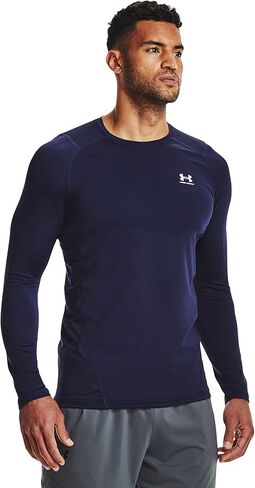 Under Armour Men's ColdGear Fitted Crew Shirt Top 1366068 (US, Alpha, X-Large, Regular, Regular, Black/White - 002) in Kuwait