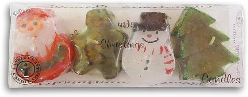 Christmas Themed Shaped Decorative Candle Set - Santa, Gingerbread, Snowman, Christmas Tree - 2.5 Inches Tall in Saudi Arabia