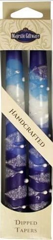 Pair of Shabbat Candles - Blue and White in Saudi Arabia