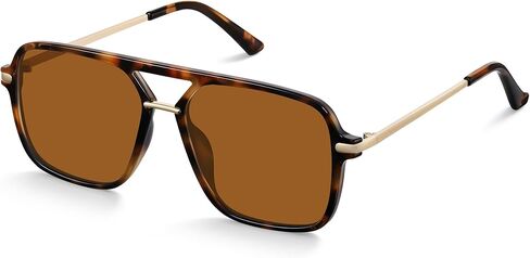 Fanshen Trendy Sunglasses Womens Men, Square Aviator Polarized Sun Glasses UV Protection for Driving, Travel & Everyday Wear in Kuwait