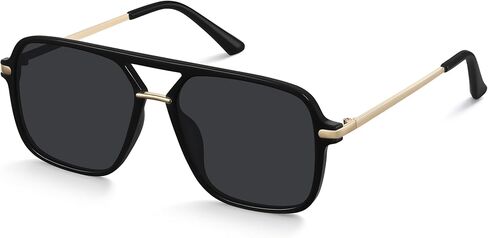 Fanshen Trendy Sunglasses Womens Men, Square Aviator Polarized Sun Glasses UV Protection for Driving, Travel & Everyday Wear in Kuwait