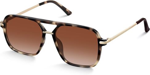 Fanshen Trendy Sunglasses Womens Men, Square Aviator Polarized Sun Glasses UV Protection for Driving, Travel & Everyday Wear in Kuwait