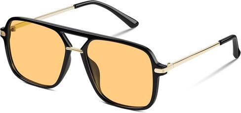 Fanshen Trendy Sunglasses Womens Men, Square Aviator Polarized Sun Glasses UV Protection for Driving, Travel & Everyday Wear in Kuwait