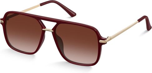 Fanshen Trendy Sunglasses Womens Men, Square Aviator Polarized Sun Glasses UV Protection for Driving, Travel & Everyday Wear in Kuwait