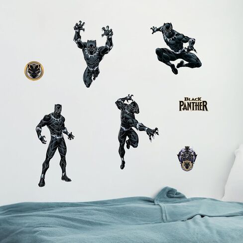 ملصقات حائط Marvel The Avengers - مجموعة من 8 ملصقات فينيل قابلة للإزالة Hulk Iron Man Captain America Black Panther لغرفة نوم الأطفال والحمام وغرفة اللعب - ديكور غرفة التقشير واللصق in Kuwait