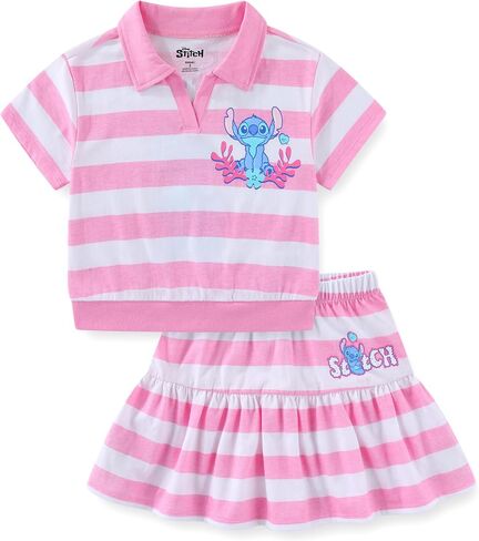 Disney Lilo & Stitch Girls Short Sleeve Polo Shirt and Skirt Set for Big Kids in Kuwait
