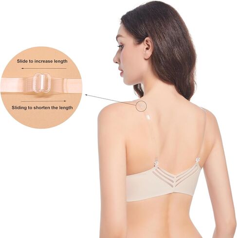 Clear Bra Straps, 4 Pairs Invisible Adjustable Shoulder Bra Strap Soft Non-Slip Transparent Shoulder Strap in Saudi Arabia