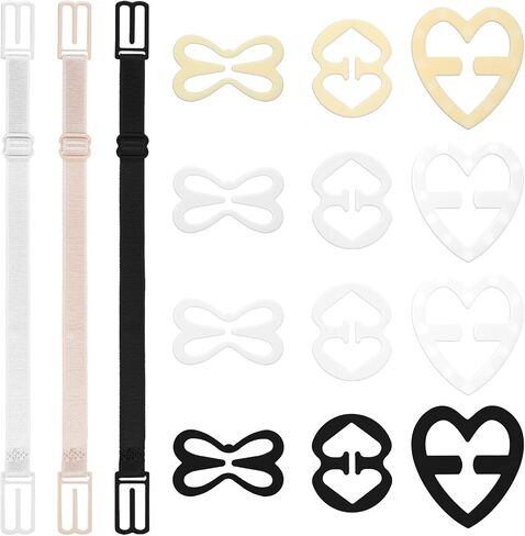 Nogeqi 15 Pcs Bra Strap Clips, Bra Clips to Make Racerback, Bra Strap Holders for Slipping,Bra Straps, Adjustable Conceal Bra Clip for Full Cup Size, Bra Converter Cleavage in Kuwait