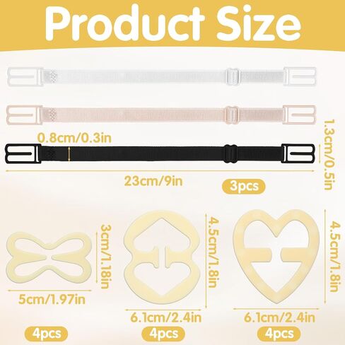 Nogeqi 15 Pcs Bra Strap Clips, Bra Clips to Make Racerback, Bra Strap Holders for Slipping,Bra Straps, Adjustable Conceal Bra Clip for Full Cup Size, Bra Converter Cleavage in Kuwait