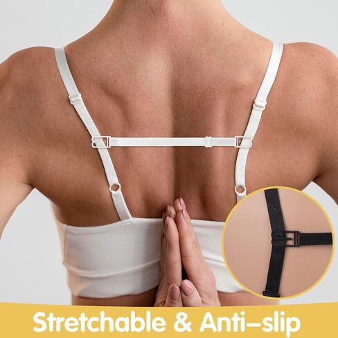 Nogeqi 15 Pcs Bra Strap Clips, Bra Clips to Make Racerback, Bra Strap Holders for Slipping,Bra Straps, Adjustable Conceal Bra Clip for Full Cup Size, Bra Converter Cleavage in Kuwait