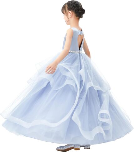 ekidsbridal القلب انقطاع الكشكشة تنورة زهرة فتاة فساتين للرقص الأب ابنة 329 in Kuwait