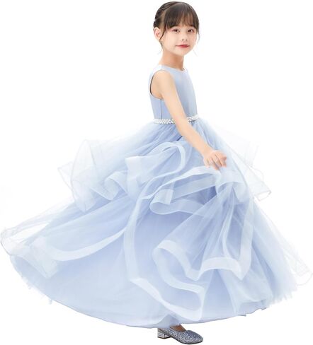 ekidsbridal القلب انقطاع الكشكشة تنورة زهرة فتاة فساتين للرقص الأب ابنة 329 in Kuwait
