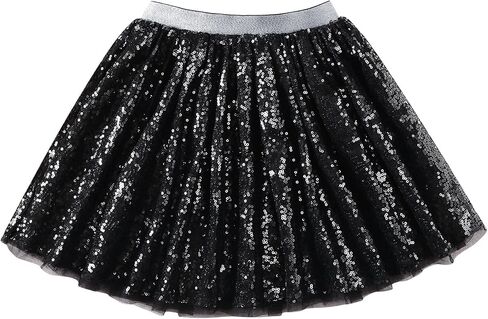 Magic Park 5-14Y Girl Sequin Skirt Kids Tulle Skirts Solid Color Short Skirt Girls Birthday Holiday Casual Clothes in Kuwait