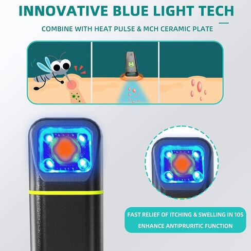 Vibis Insect Bite and Sting Relief, Rechargeable Bug Bite Itch Relief Thing for Mosquito Bites, Chemical-Free Insect Bite Healer, Fast Symptom Relief from Itching and Swelling - Grey in Kuwait