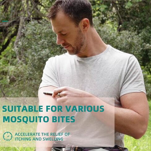 Vibis Insect Bite and Sting Relief, Rechargeable Bug Bite Itch Relief Thing for Mosquito Bites, Chemical-Free Insect Bite Healer, Fast Symptom Relief from Itching and Swelling - Grey in Kuwait