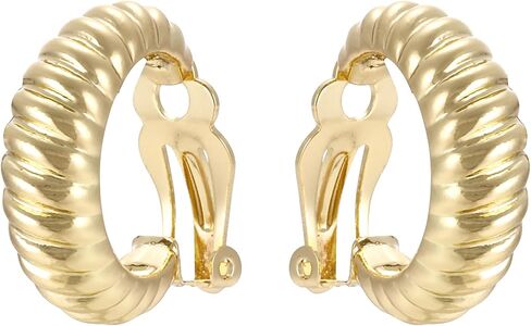 Gold Metal Clip On Earrings for Women Non Pierced Dangle Drop Earrings Multiple Styles in Saudi Arabia