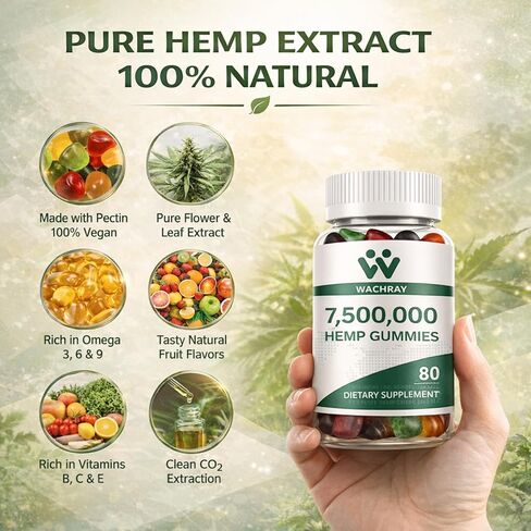 Hemp Gummies for Sleep Anxiety Pain Inflammation Relief Chewable High Potency Premium Ultra Strength Organic 100% Natural Hemp Gummy Low Sugar for Adults 2 Packs in Saudi Arabia