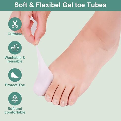 Big Toe Caps, Gel Toe Tubes 4 Pack, Silicone Toe Sleeves Protectors Bandages Pads for Blister, Callus, Corn, Sore, Toe Rubbing Treatment Wen and Women in Saudi Arabia