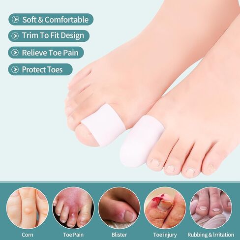 Big Toe Caps, Gel Toe Tubes 4 Pack, Silicone Toe Sleeves Protectors Bandages Pads for Blister, Callus, Corn, Sore, Toe Rubbing Treatment Wen and Women in Saudi Arabia