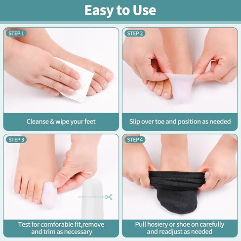 Big Toe Caps, Gel Toe Tubes 4 Pack, Silicone Toe Sleeves Protectors Bandages Pads for Blister, Callus, Corn, Sore, Toe Rubbing Treatment Wen and Women in Saudi Arabia