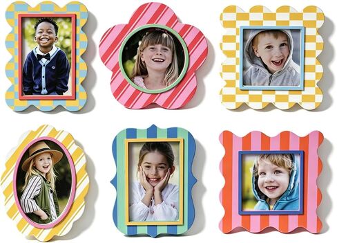 6 Pack Magnetic Photo Frames Sets Magnet Picture Fridge Frame for Refrigerator Locker Frames Locker Decor Colorful Photo Frames Sets in Saudi Arabia